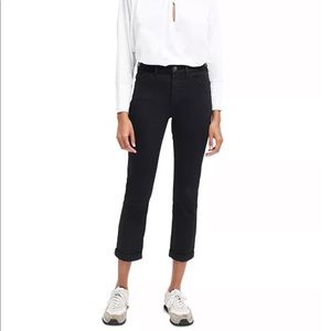JEN7 by 7 For All Mankind Slim-Leg Boyfriend Cropped Black Jeans Size 16